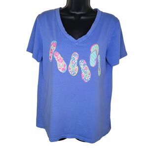 Fresh Produce flip flop v-neck t-shirt size Medium